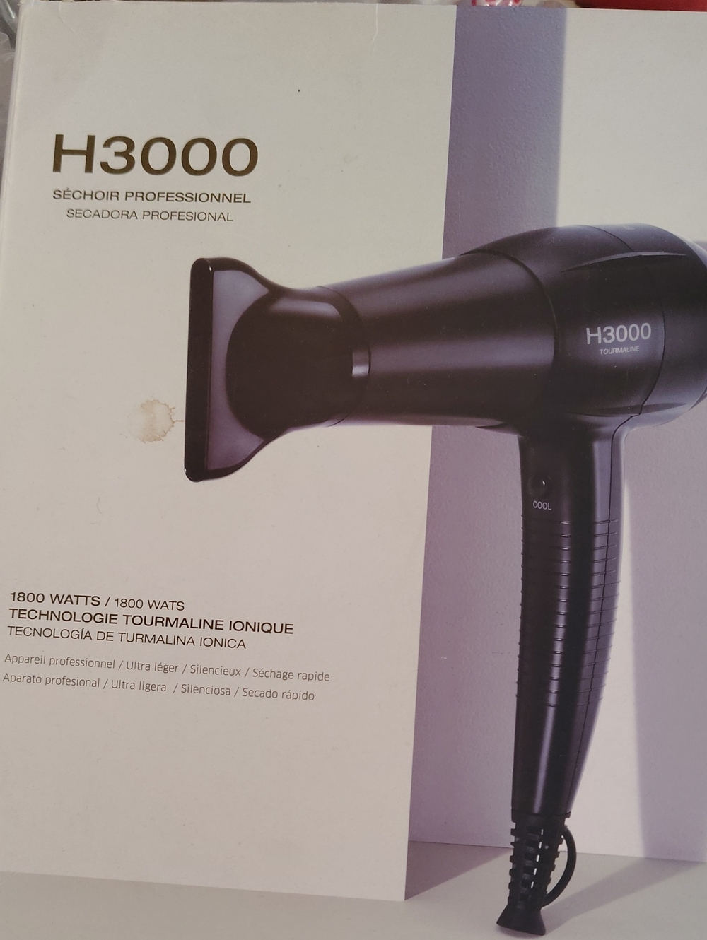 H3000 Black Professional Hair Dryer - Ionic Styling